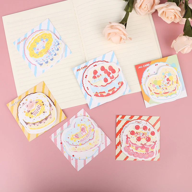 

30pcs/pack Cake Party Series Cute Cartoon Memo Pad Sticky Notes Notepad