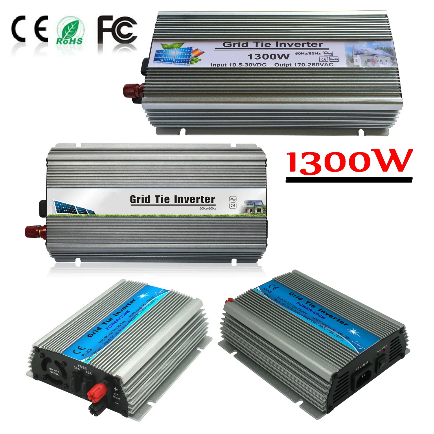 Сетевой инвертор 1300 Вт, 10,5-30 В постоянного тока, вход 220 В, 230 В, 240 В переменного тока, солнечный инвертор, 1000 Вт, 600 Вт, 300 Вт