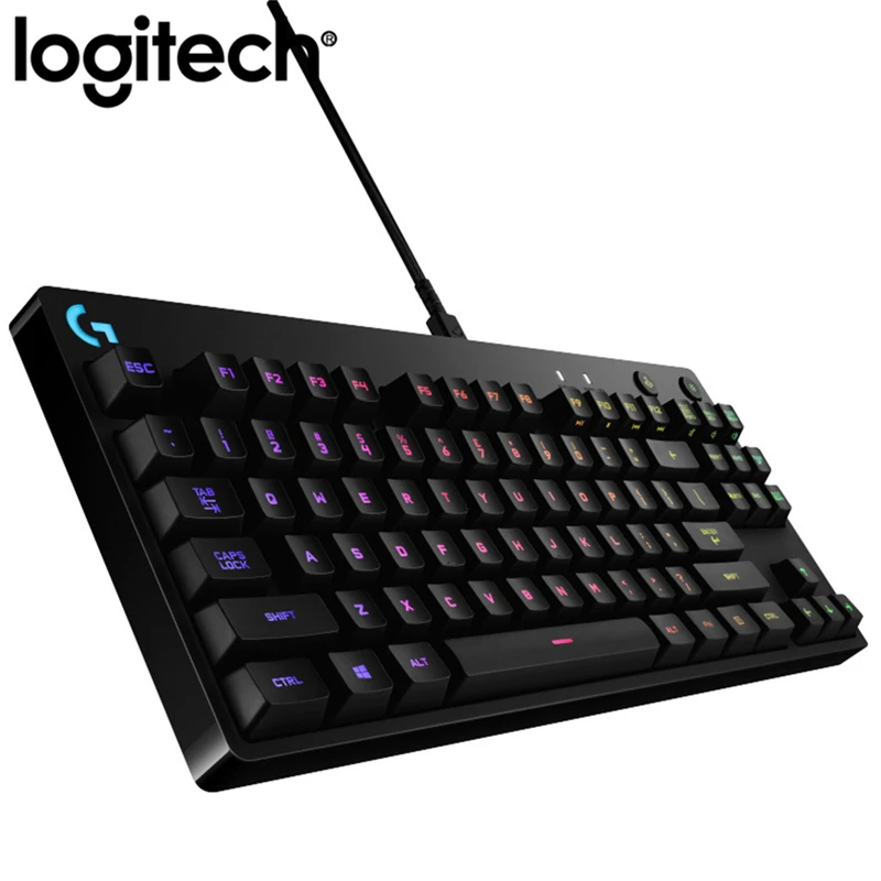 

Logitech G Pro Wired Gaming Mechanical Ergonomic Keyboard LIGHTSYNC RGB Backlight12 Programmable F-Key Macros Gx Clicky Switches