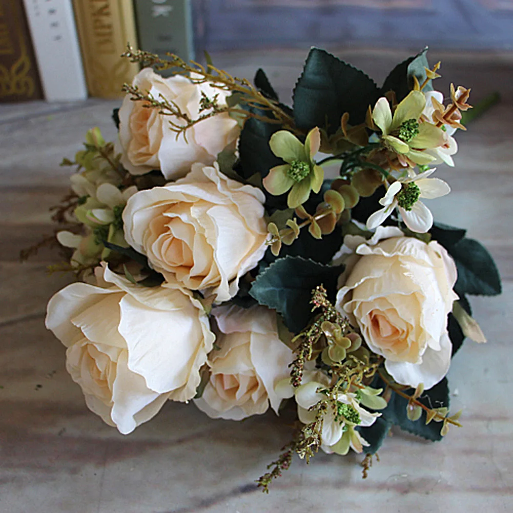 Розы молочно-белые розы дворцовый Шелковый цветок красивый Эрл Искусственные