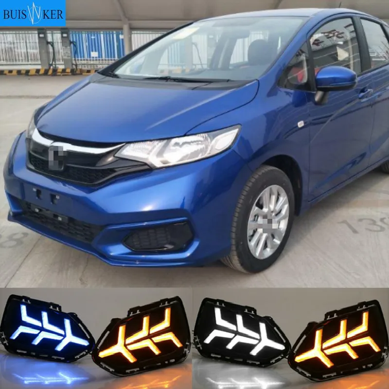 2 шт. для Honda Jazz fit 2018 2019 светодиодсветодиодный дневные ходовые огни DRL
