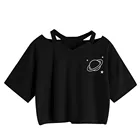 Готический Стиль укороченный Топ Harajuku Графический T рубашки для женщин на зиму, большие размеры, в стиле улззанг, в Корейском стиле, футболка с длинным рукавом лето футболка Croptop одежда в готическом стиле с коротким рукавом # BL3