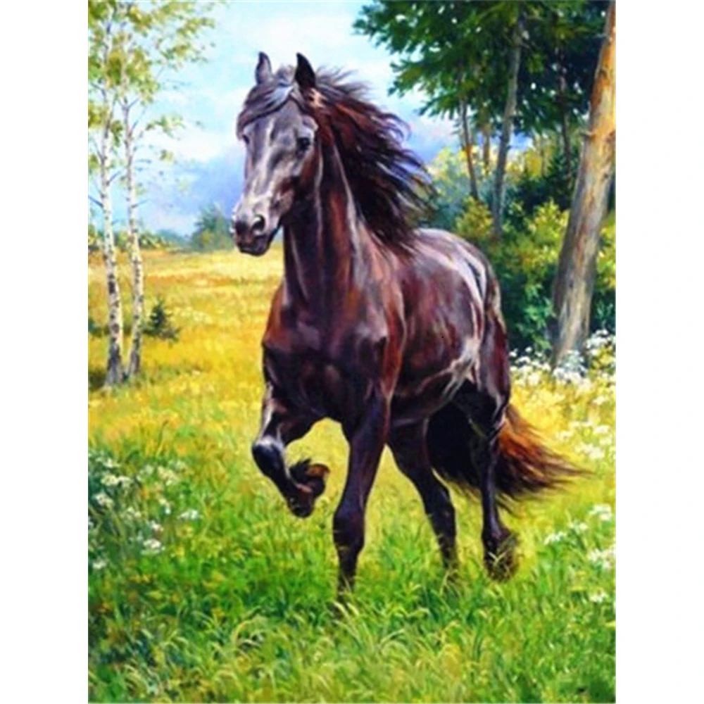 

Horse Animal DIY 11CT Embroidery Cross Stitch Kits Needlework Craft Set Printed Canvas Cotton Thread Home Decoration On Room