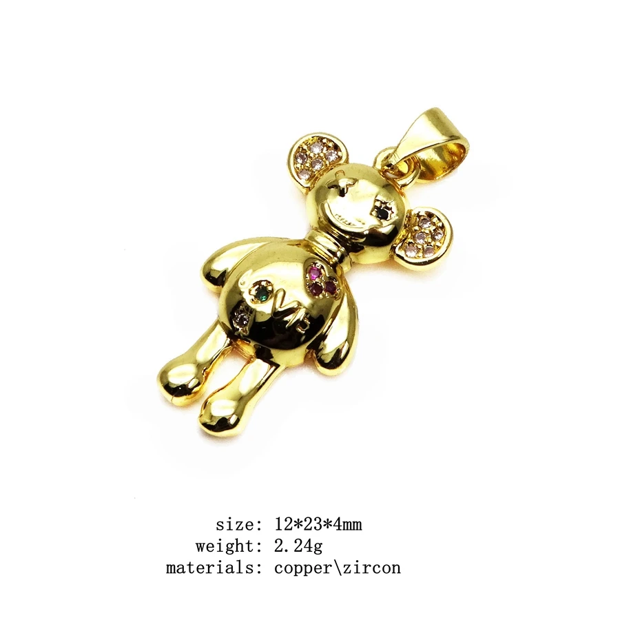 Микро-медведь мишка плюшевый Винни-Пух подвеска ожерелье цепочка сделай сам