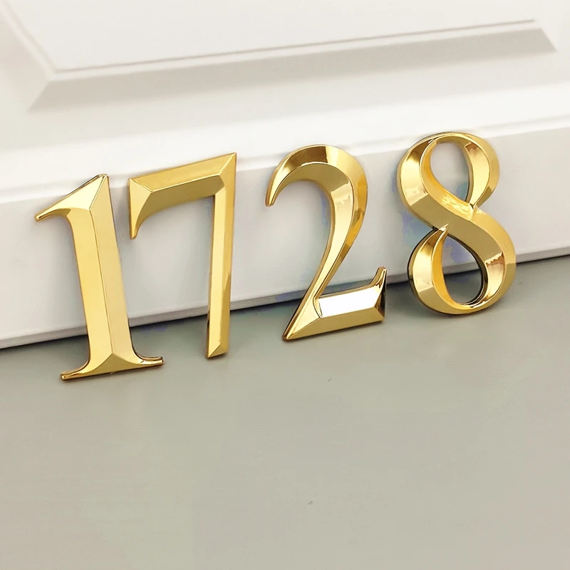 

7CM 3D Gold Self Adhesive Door Number Sign Number Digit Apartment Hotel Office Address Street House Number Stickers Plate Sign