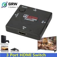 grwibe hd 3 input 1 output mini 3 port hdmi switch female to female switcher splitter box selector for hdtv 1080p video switcher