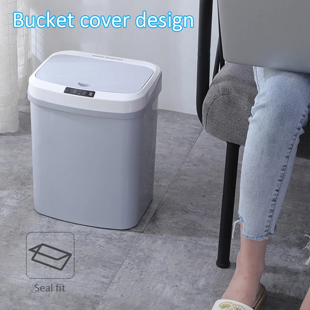 Intelligent Induction Motion Sensor Waste Bins Wide Opening Eco-Friendly Waste Garbage Bin Automatic Touchless Kitchen Trash Can