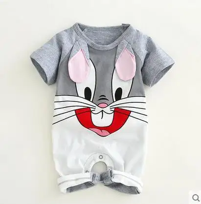 Hot Sale 2019 Summer New Fashions Casual Babies Cotton Round Neck Short Sleeves Rabbit Ears Body 0-3 Months Baby Clothes Romper |