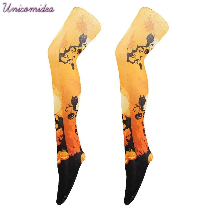 Best 1 Pair Women Socks Combed Cotton Christmas Pumpkin Starry Sky Skull Galaxy Space Novelty Funny Women Socks