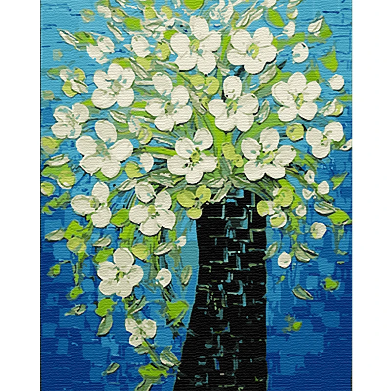 DIY Magpie Lotus Painting By Numbers Handpainted Flower and Bird Illustration Wall Art Picture Home Decoration Frameless 16&quot*20&quot | Дом и