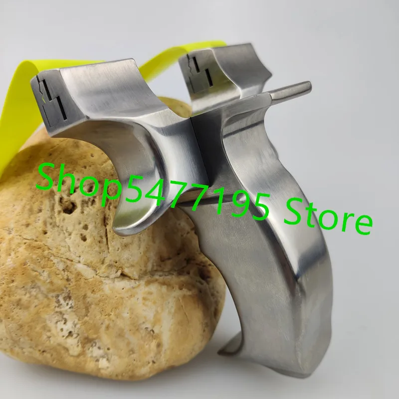 

Тяжелая настоящая Боевая Рогатка ручной работы из титанового сплава Tc21 плоская кожа Рогатка большая мощная открытая коллекция рогатки