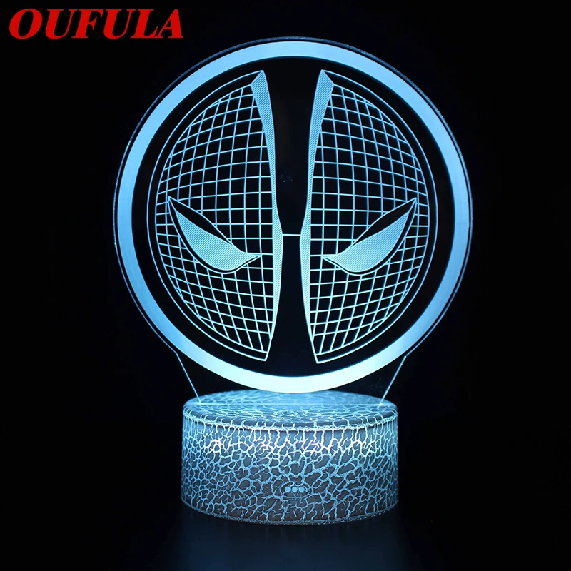 

Night LED Lights Novelty 3D lamp Cute Toy Gift 7 Color Abstract Artist Graphics Cartoon Atmosphere Lamp For Children Kids Room