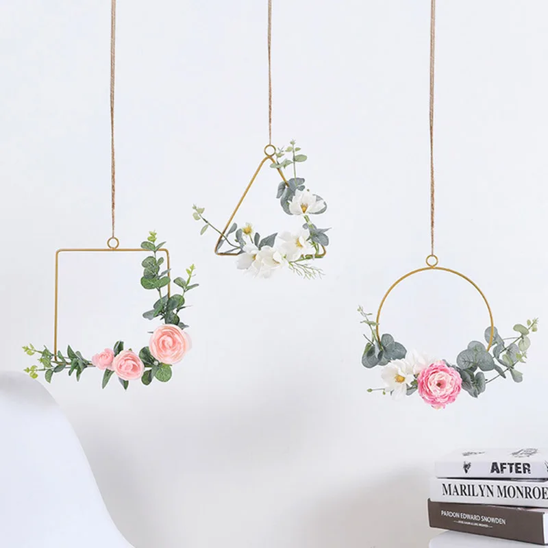 DIY ВЕНОК цветок кольцо стойка для дома дверь вечерние украшения золото металл