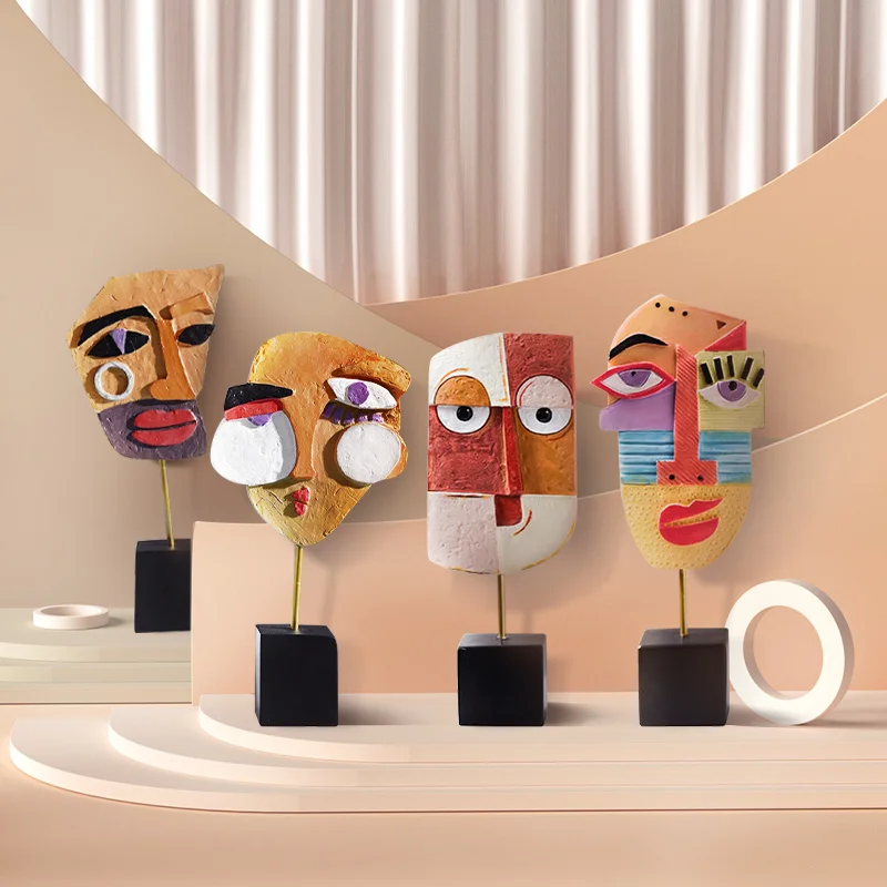 

Modern Resin Statue Sculpture Abstract Ornaments for Home Resin Art Desk Accessories Room Decor Resin Statues for Decoration