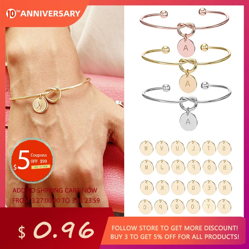 Браслет с буквами 24 инициала романтический подарок для подруги на день Святого