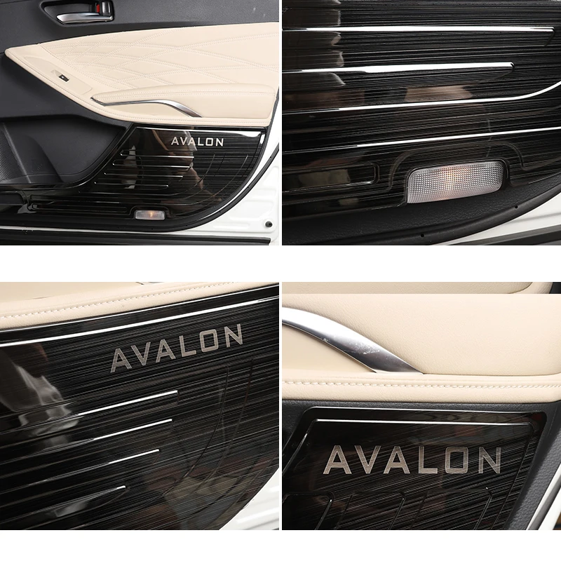 

lsrtw2017 black silver stainless steel car door anti-kick panel for toyota avalon 2018 2019 2020 2021 xx50 accessories auto