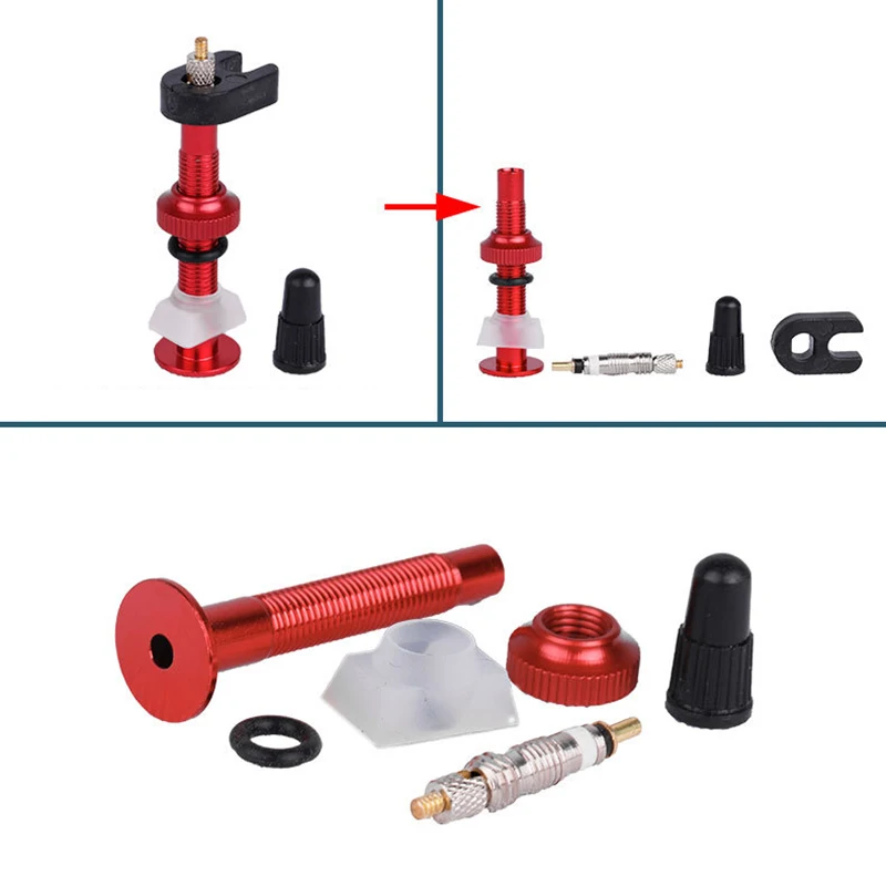 

DICHSKI Bicycle 1Pair 54mm Valve For Road MTB Bicycle Tubeless Tires Brass Core Alloy Stem Tubeless Sealant Compatible New Tool