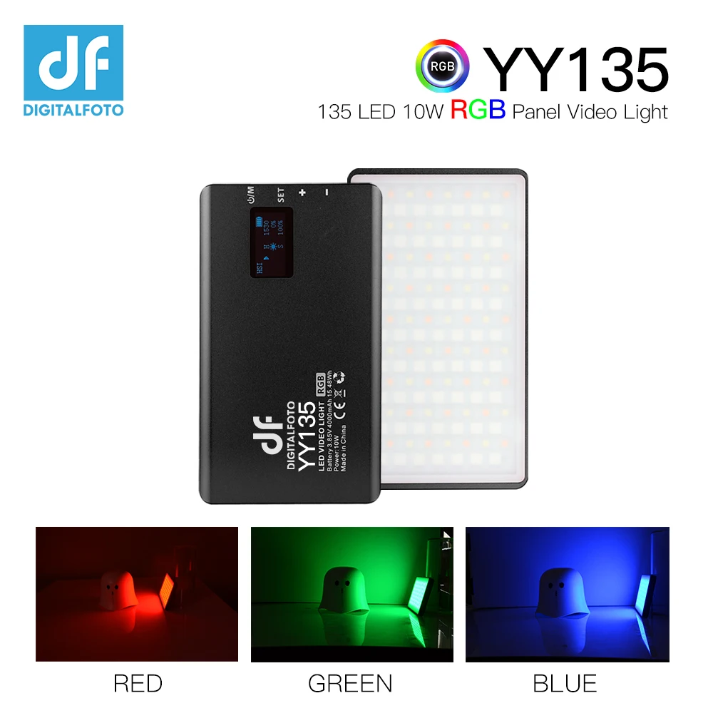

YY135 2500-8500K Alloy Shell RGB Video LED Panel Light Builtin Battery for vlogging video DSLR YouTube photo studio light PK P1