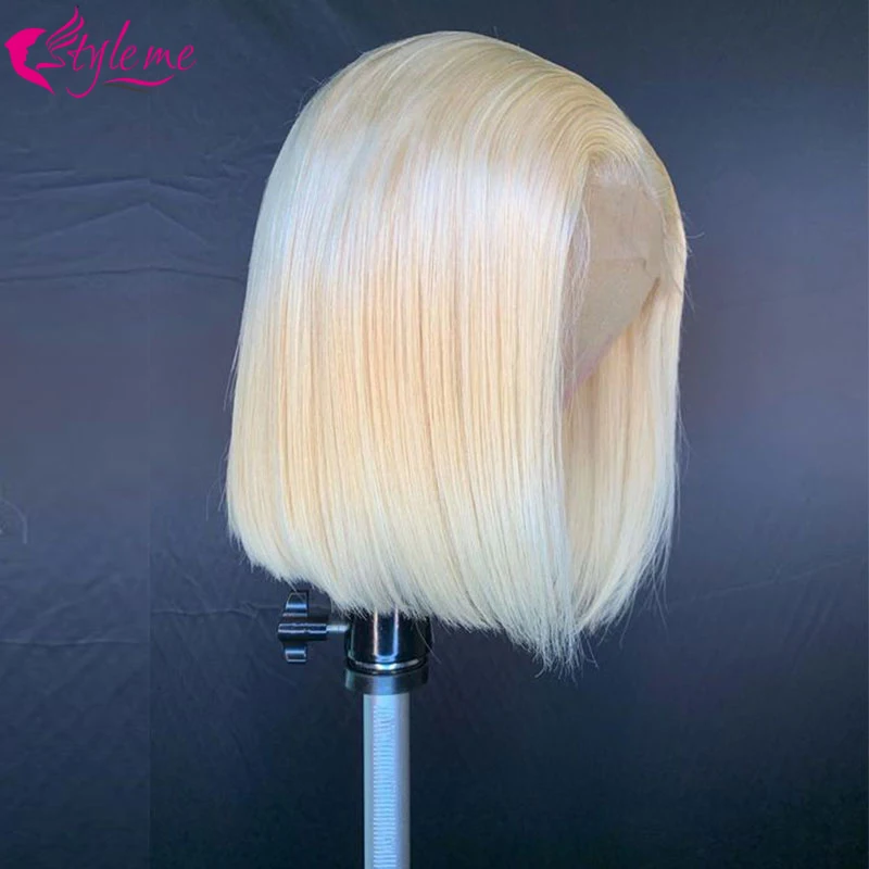 Блонд 613 короткий Боб 13*4 парики на шнурках с волосами младенца прямые бразильские