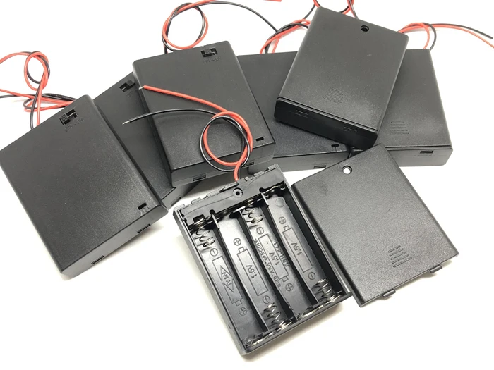 Пластиковый держатель для хранения батарей AAA 4 слота