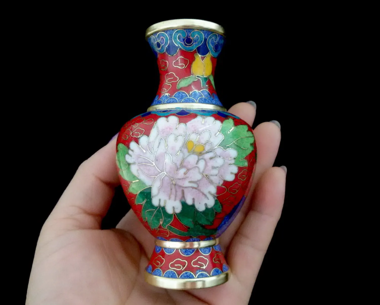 

3-стильные коллекционные предметы, китайские цветочные узоры, перегородчатая ваза