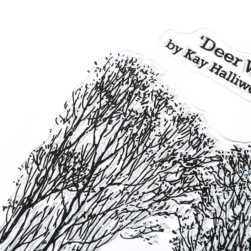 Прозрачный силиконовый штамп Рождественская олень деревья тема сцены резиновый