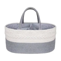 cotton baby diaper caddy organizer nursery storage basket bin with removable compartments diaper storage basket