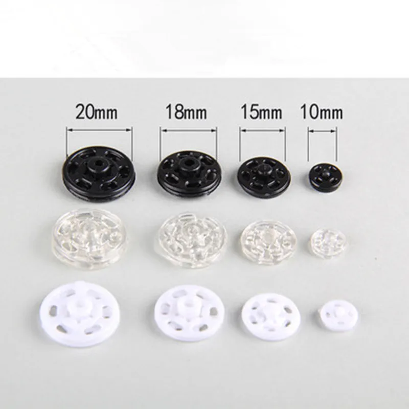 Черные/белые/прозрачные невидимые нейлоновые защелкивающиеся кнопки 7/10/12/15/18/20