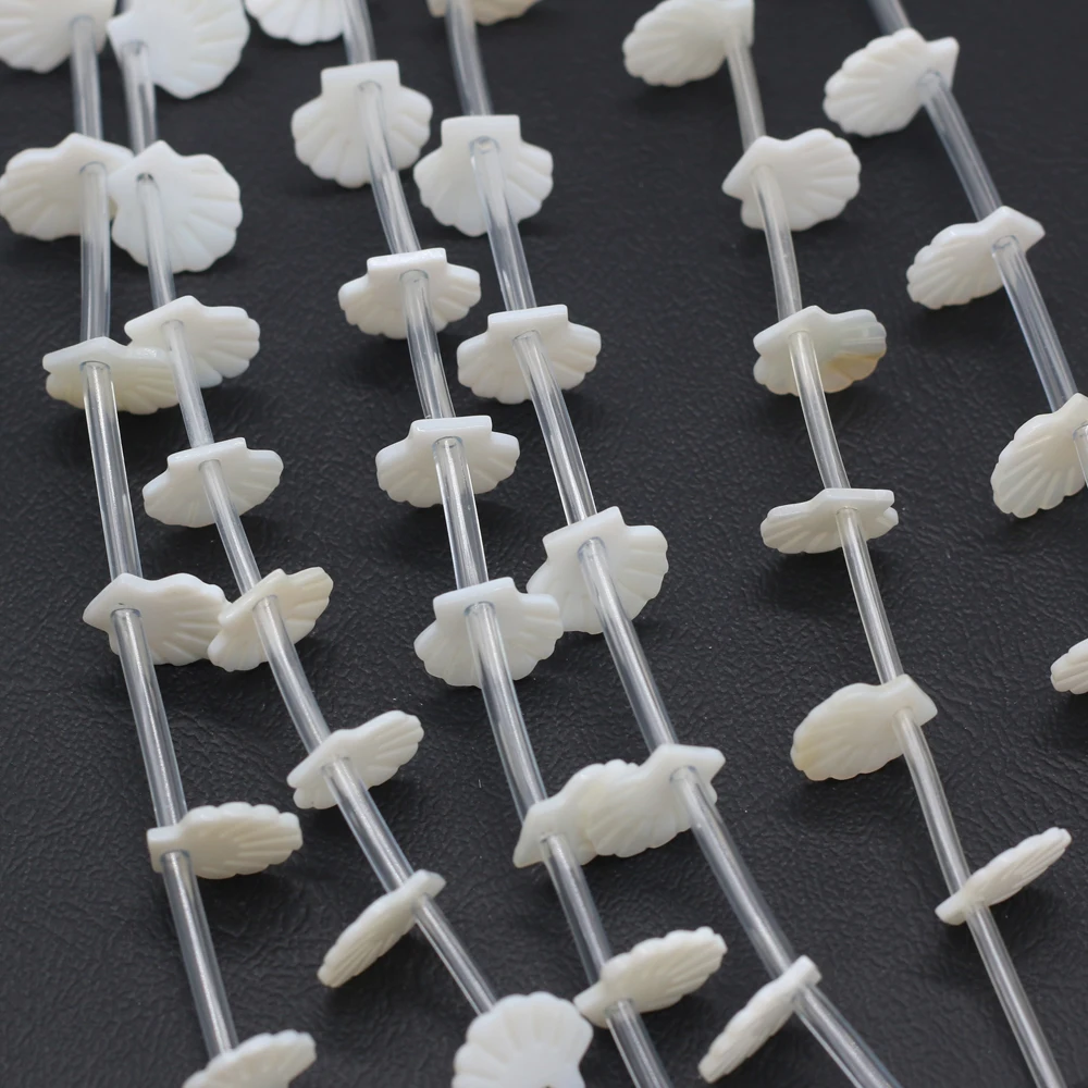 

20pcs/1Strip Natural White Freshwater Shell Flower Shape Spacer Beads 13x13mm for Jewelry Making Necklace Bracelet Accessories