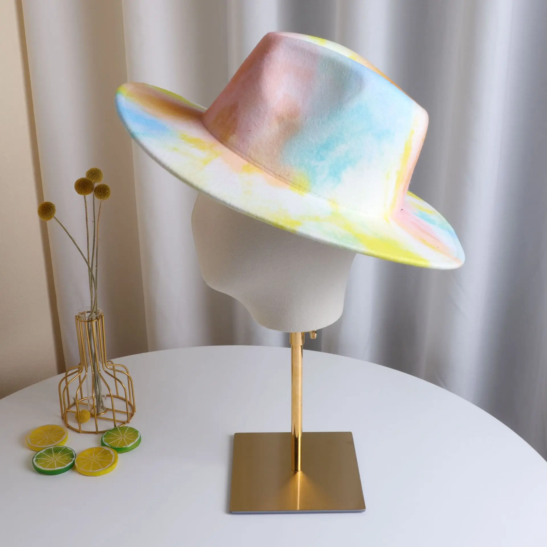 Шляпа Федора Женская фетровая Панама с цепью в виде пончика джазовая шляпа