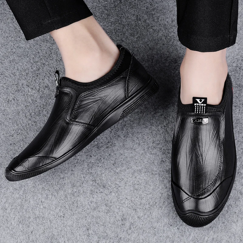 

Male Shoes Brand Casual Loafers Men Summer Fashion Peas Casual Shoes Genuine Leather Soft Comfortabl Mans Footwear Flats %