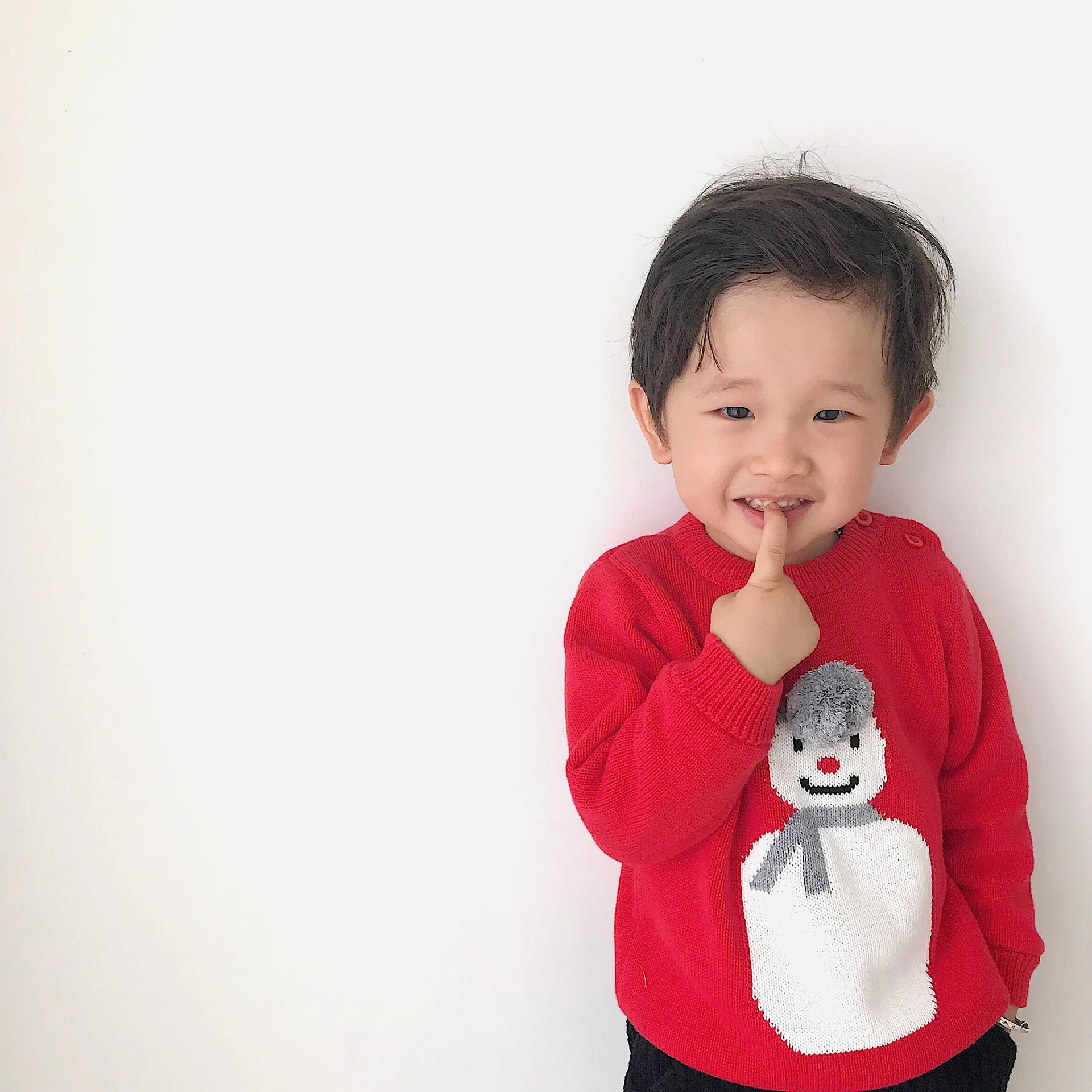 Tonytaobaby Новая коллекция зимней одежды для маленьких мальчиков Одежда для детей, Одежда для девочек красного цвета, Рождественская одежда со снеговиком, детский вязаный свитер для девочки детский свитер, пуловер, свитер