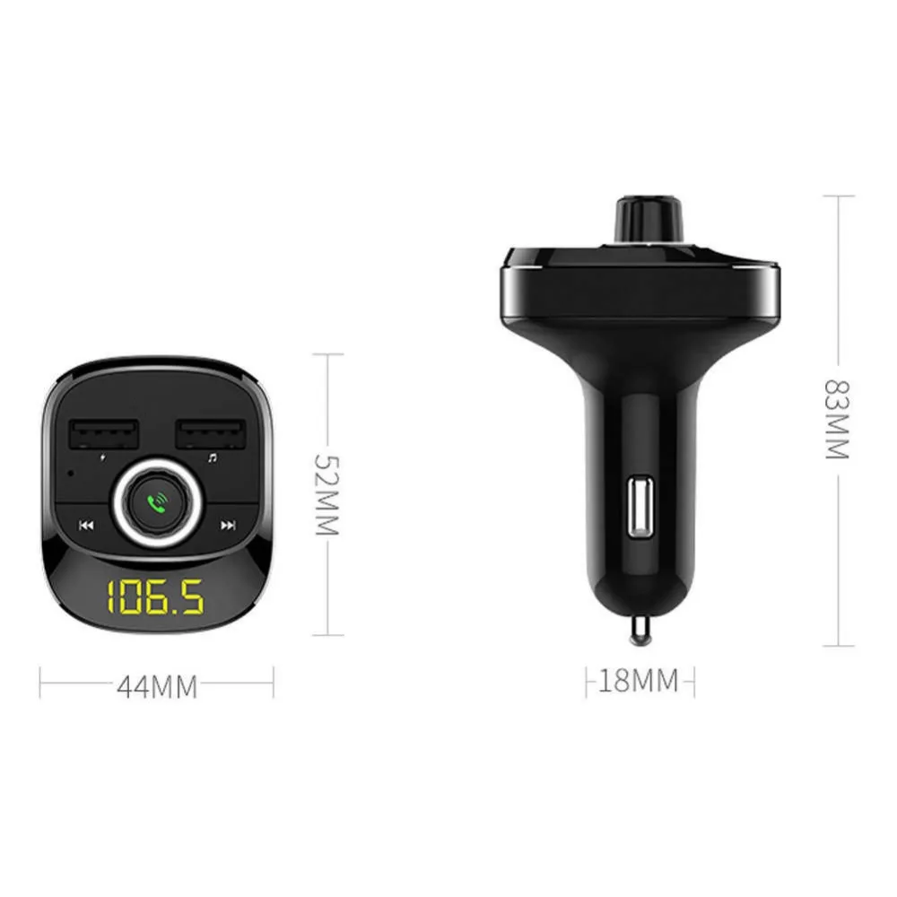 fm-модулятор Автомобильный MP3-плеер Bluetooth fm-передатчик комплект Hands-Free 3.1A двойной USB Автомобильное зарядное устройство type-c