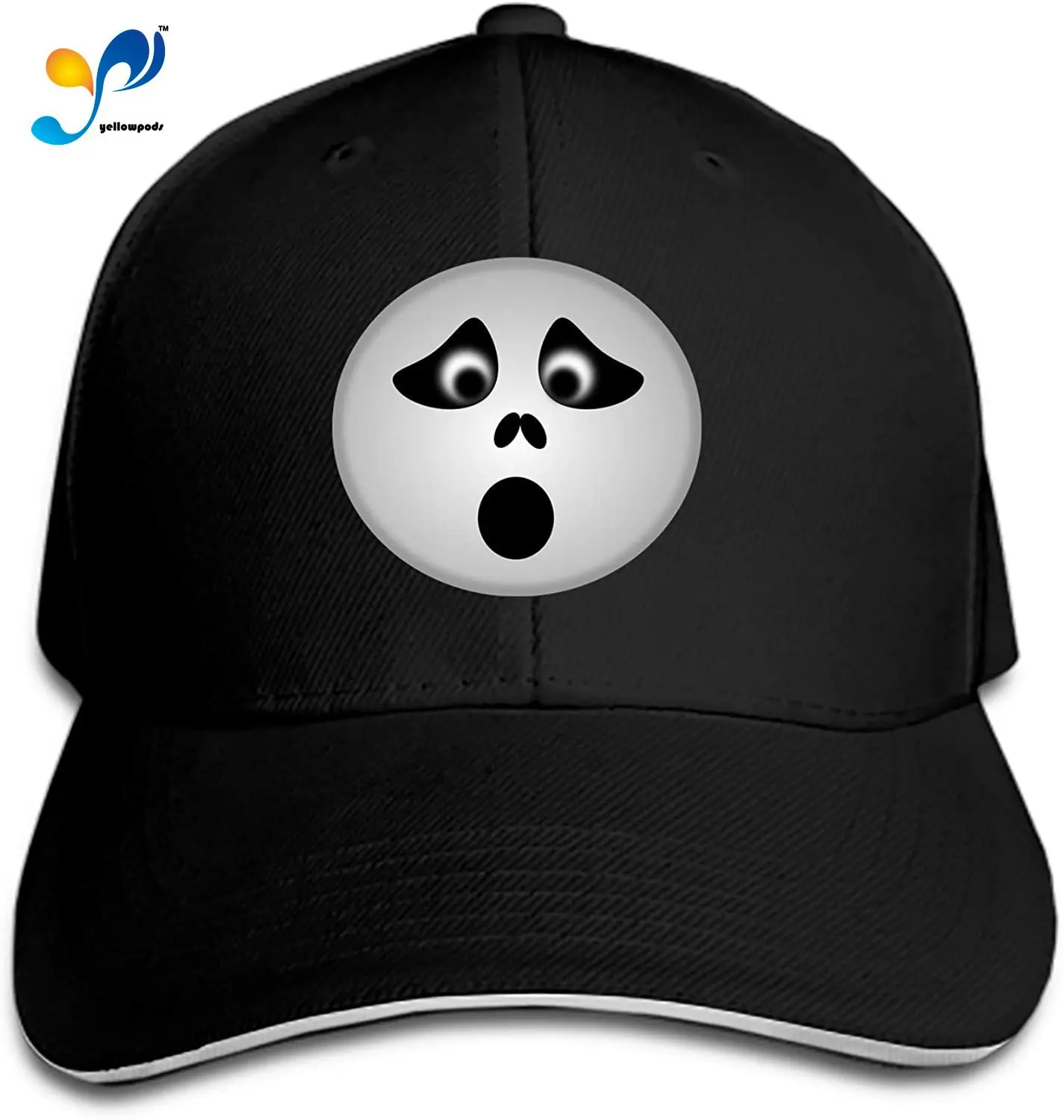 

Customized Unisex Trucker Baseball Cap Adjustable Skull Spooky Ghost Smiley Peaked Sandwich Hat