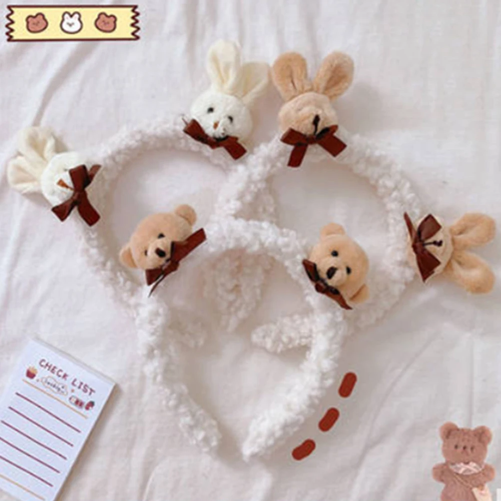 Волосатая лента новой моды для девочек и женщин, ручная работа, милые ушки кролика и медведя, головная повязка на Cartoon.