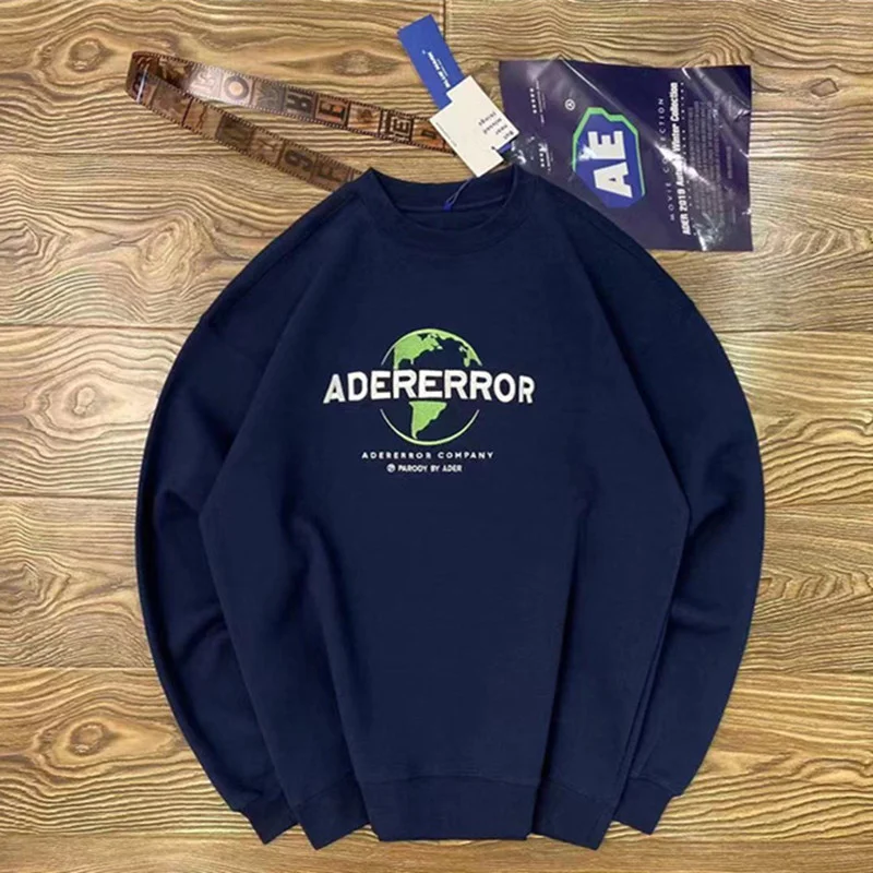 

Oversize Ader Error Embroidered Earth Sweatshirt Men Women 1:1 Best Quality Adererror Crewneck Hoodie