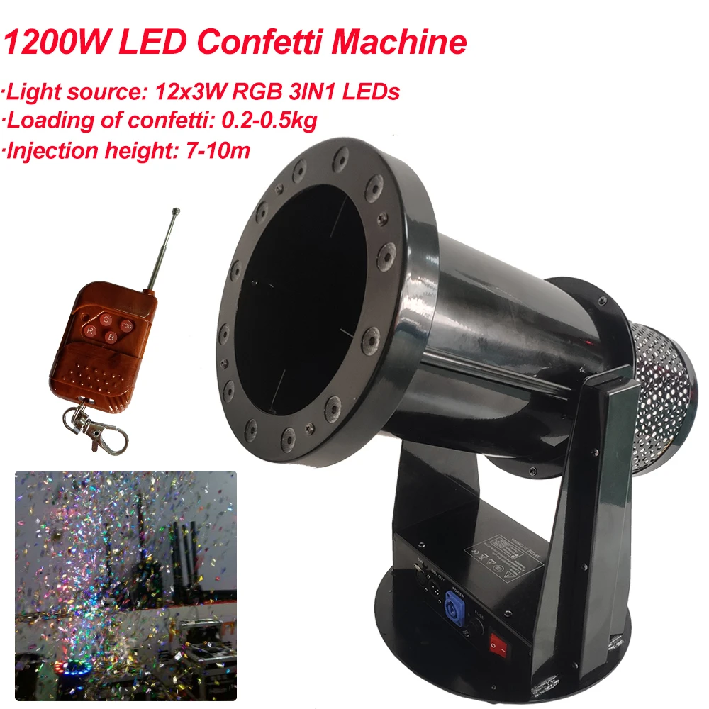 Free Shipping High quality 1200W Led Wedding Confetti Cannon Machine for Party Stage | Электроника