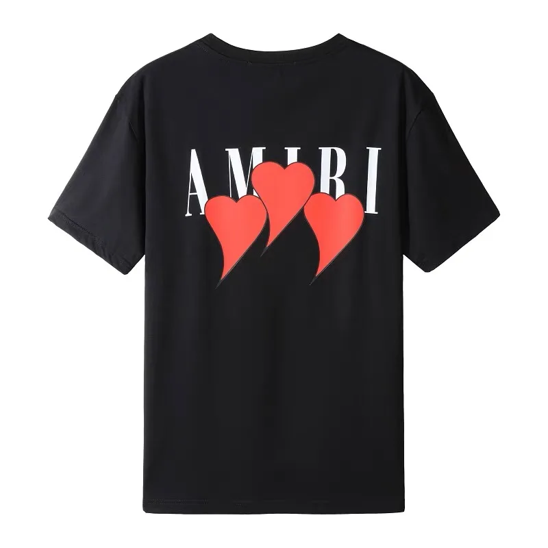 

High street fashion brands 221 autumn and winter new heart-shaped logo printing T-shirt High Quality Harajuku Hip Hop T shirt
