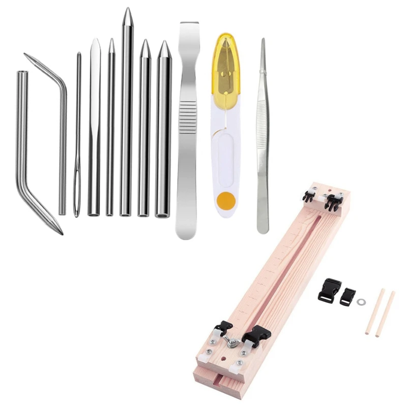 

Паракорд DIY браслет инструмент для плетения Плетеный деревянный каркас Паракорд сталь игольная комбинация Паракорд инструмент для плетени...