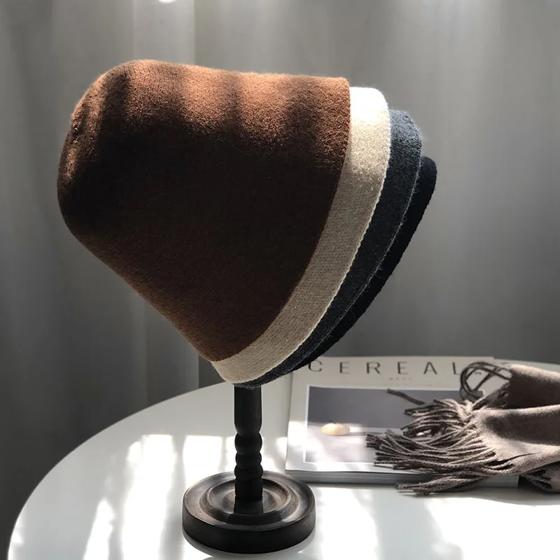 

Shuangrui вязаная Рыбацкая шляпа женские шорты 2021 осень и зима новая Корейская версия мягкой темпераментной Панамы MZ62