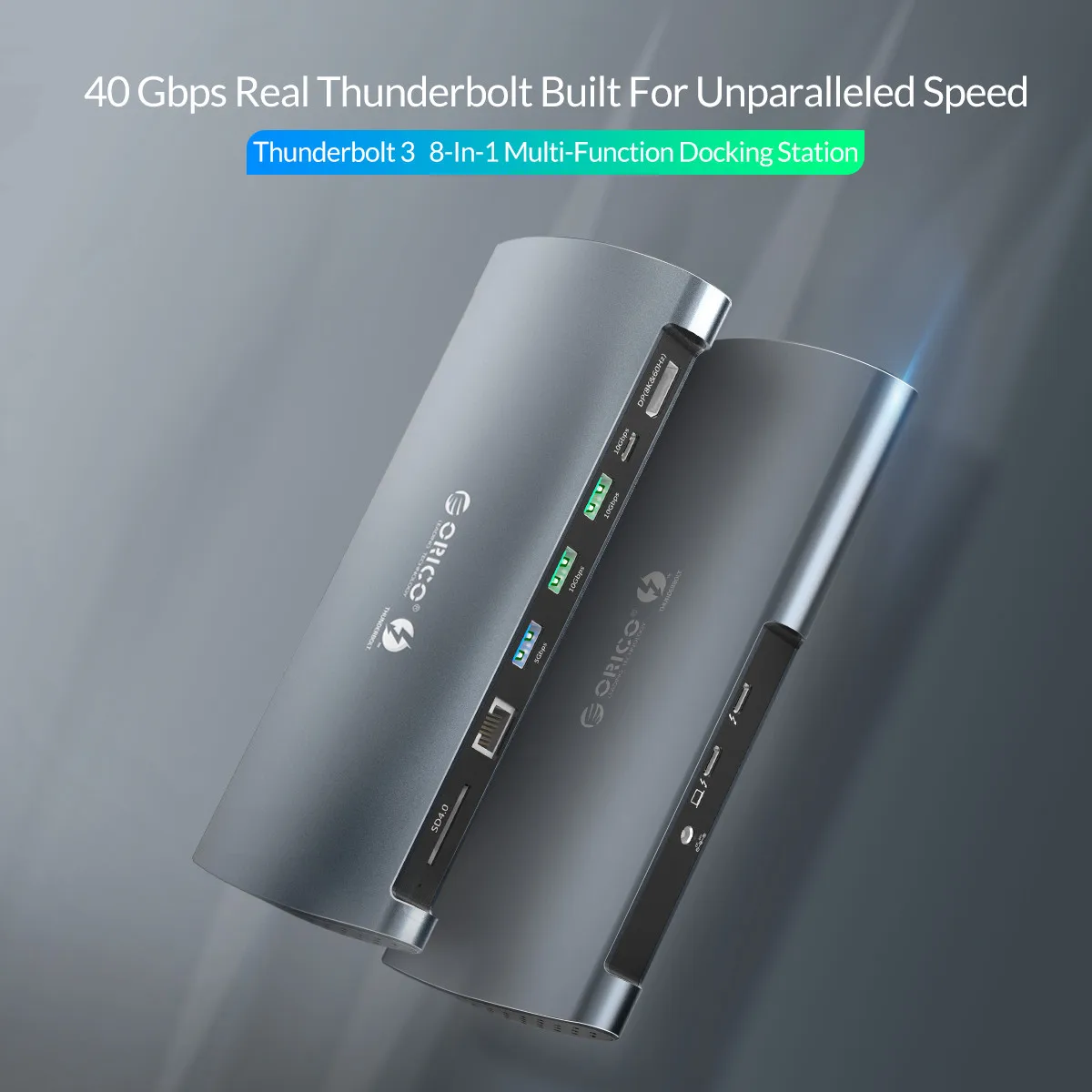 Док-станция ORICO Thunderbolt 3 концентратор USB Type C-DP USB 3,0 концентратор адаптер RJ45 SD4.0 USB-C конвертер 40 Гбит/с для MacBook Pro Air huawei