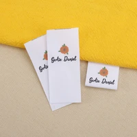 custom sewing label logo or text fold tags personalized brand printing labels free shipping fast delivery md30107