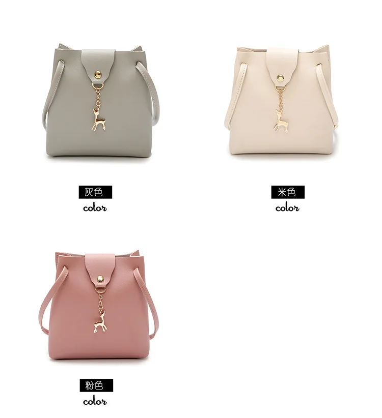 

2021 New Fashion Bucket Bag Casual Korean Version of The Deer Messenger Mobile Phone Bag Shoulder Handbag All-match Wholesale