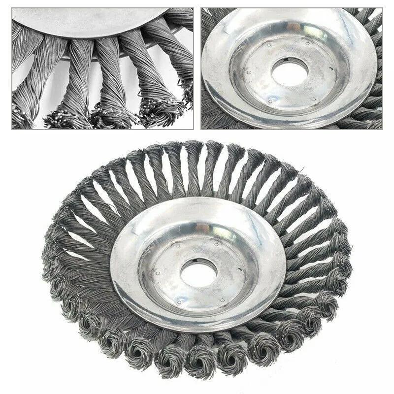 Herramienta de poda art&iacute;stica para jard&iacute;n, cepillo para limpiar hierbas y manchas, rueda de alambre, cortac&eacute;sped de 6 pulgadas-4