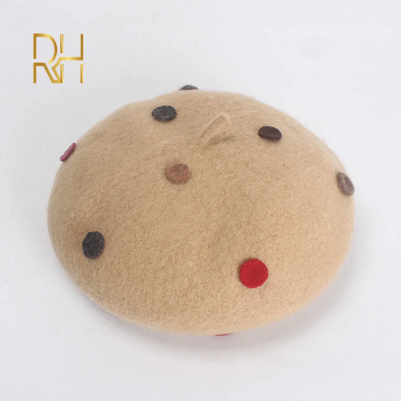 Женский модный шерстяной зимний берет в винтажном стиле горошек британский