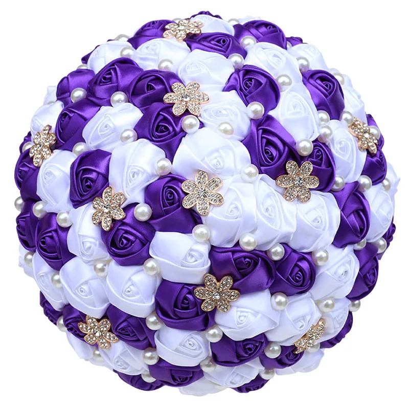 

Hot Selling Bridal Bouquet Crystal Pearl Flower Bud DIY Bridesmaid Sisters Group Romantic Wedding Bouquet Church Decoration W242