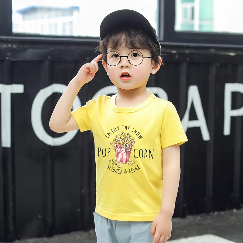 Милая футболка с Микки для мальчиков и девочек одежда Маусом маленьких хлопковые