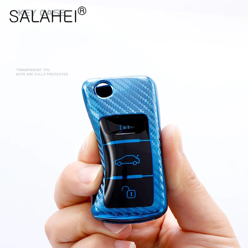 

TPU Carbon Fiber Car Key Case For Volkswagen VW POLO Tiguan Passat B6 B7 Golf Scirocco Jetta MK6 Octavia Full Cover Accessories