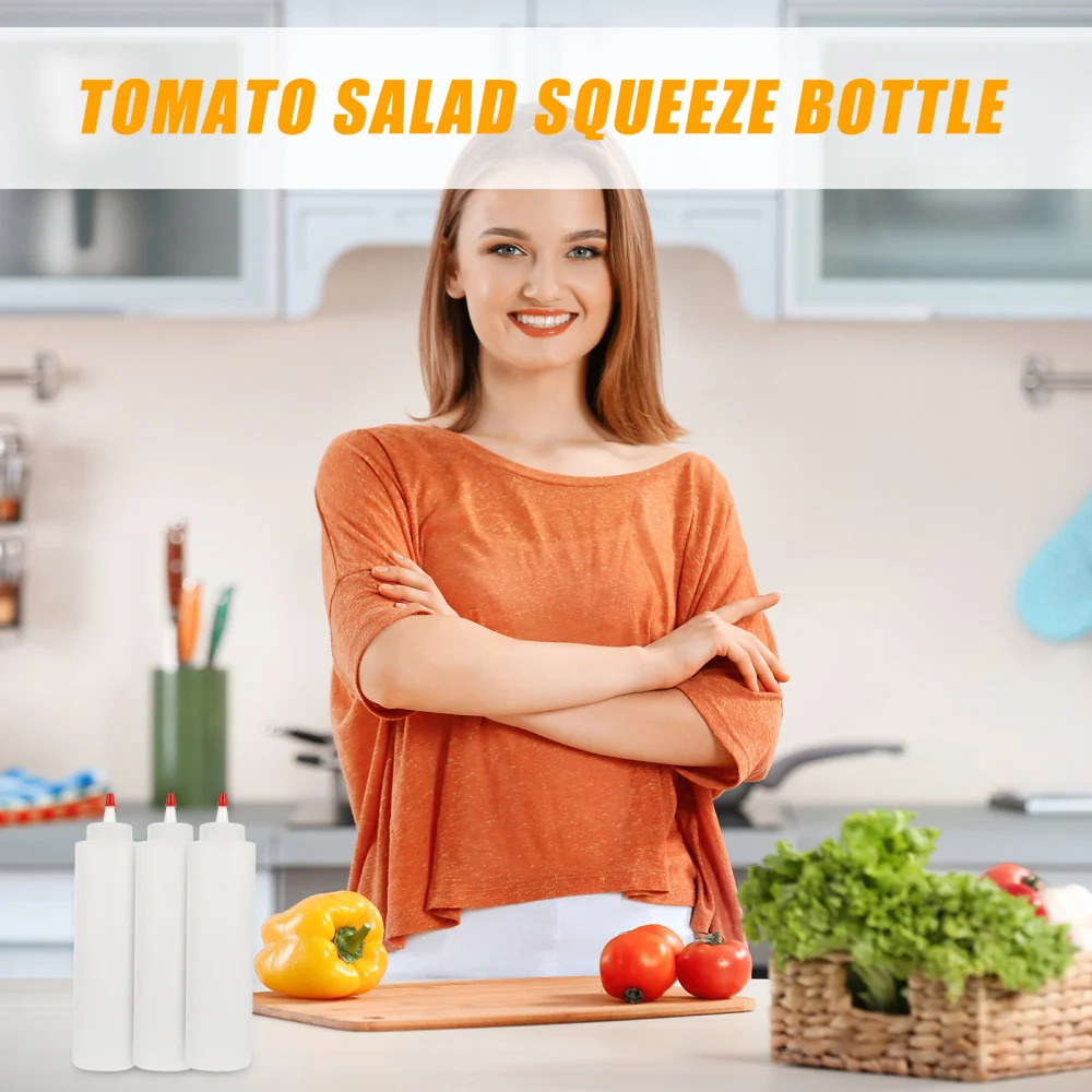 

6pcs Squeeze Condiment Bottles Practical Salad Bottles Squeeze Squirt Bottles
