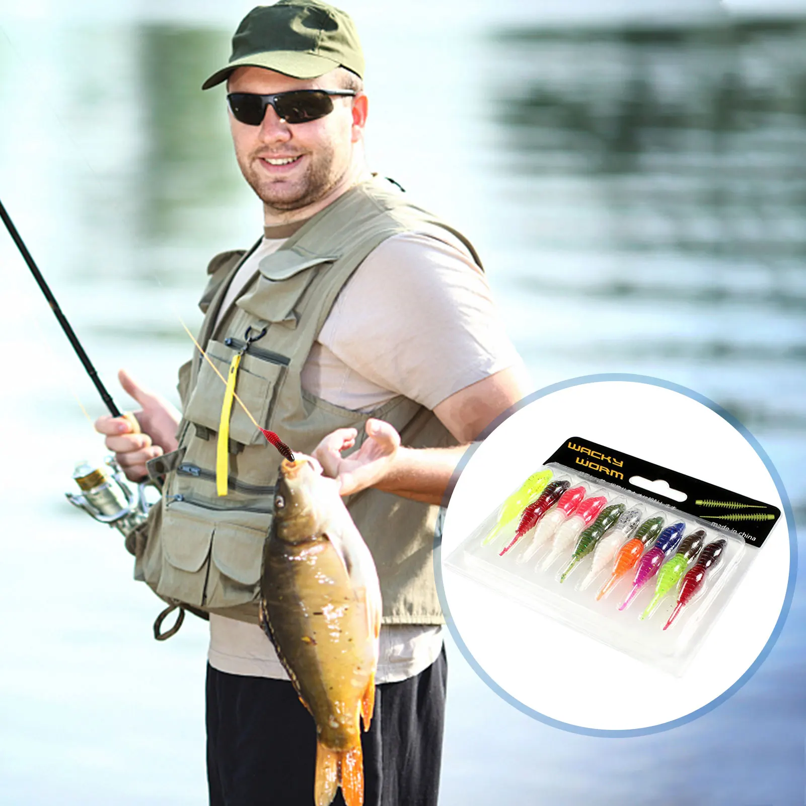 

Fishing Lure Set Soft PVC Lure Wobbler Two-color Baits For Root Catch Artificial Silicone Bait Soft Bait Carp Bass Lures